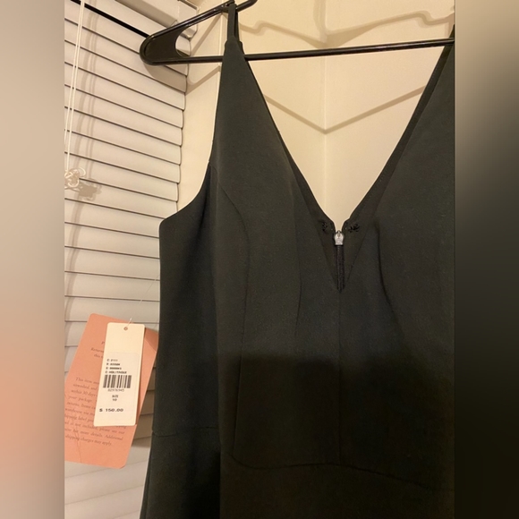 BHLDN Tatum V-Neck Stretch Crepe Gown, Size 10, Dark Emerald - Picture 7 of 11